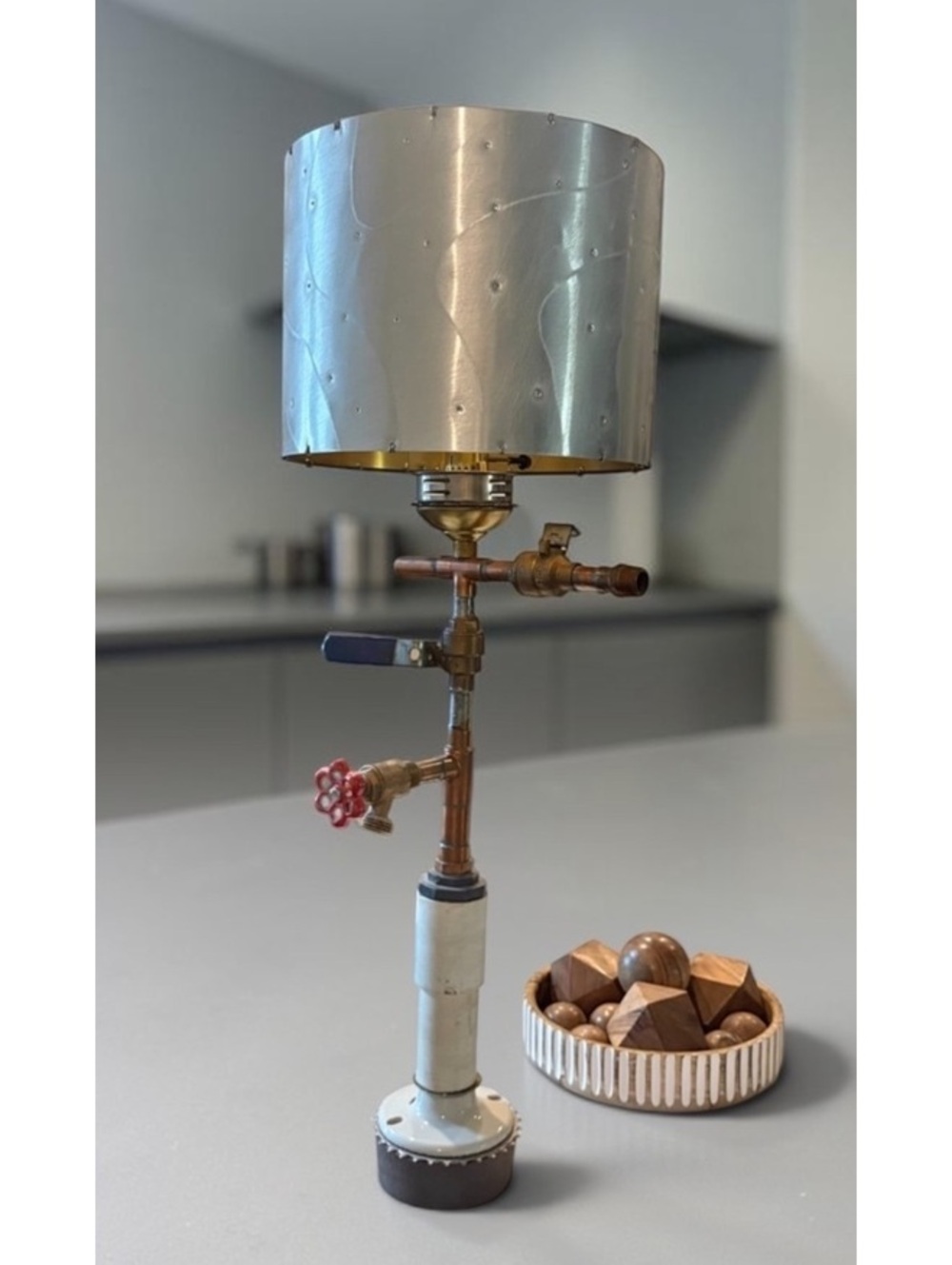 One-of-a-Kind Ohio Artist Industrial Assemblage Table Lamp